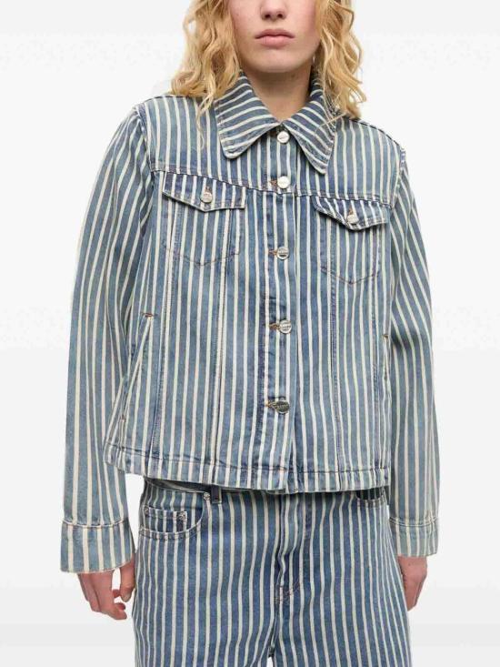 GANNI Denim Jacket Women’s Casual Outerwear J1745326 SOFT CHAMBRAY DOM