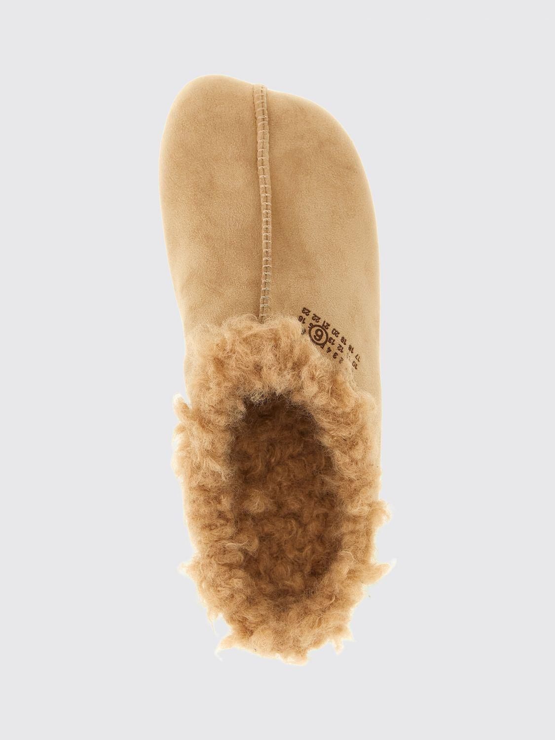 Maison Margiela Silver Leather Flat Shoes