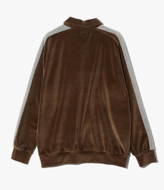 NEEDLES Velour Side Line Pullover Polo Shirt C PE RW338 BROWN DOM
