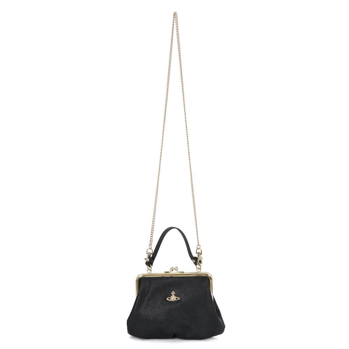 Vivienne Westwood Granny Frame Pearls Black Tote Bag