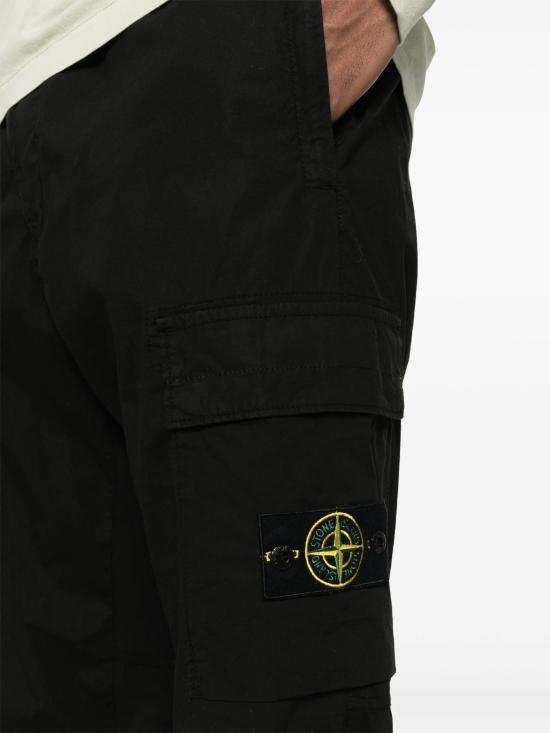 STONE ISLAND Black Straight Classic Pants Men Cotton Bl L2S153100031 S0A10 V0029