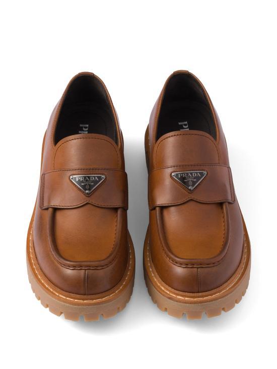 PRADA Black Leather Loafers for Men 2DE151 FG000070 F0046