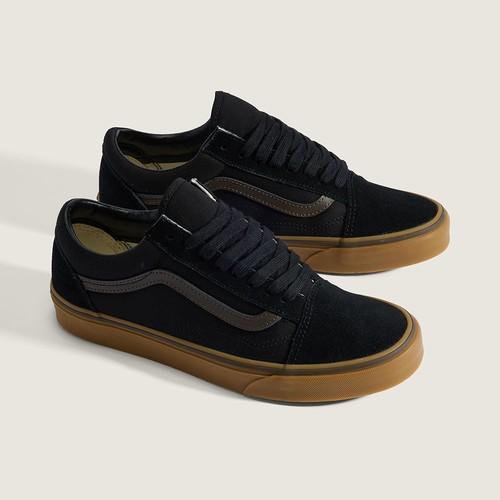 Vans Old Skool Low-Top Sneakers Black White Canvas Leather VN000 D7ZB9 M1