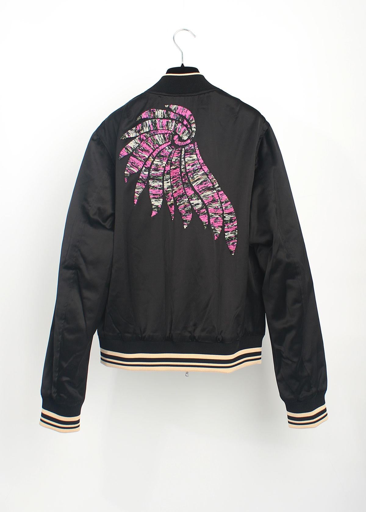 Dries Van Noten Men's Black Embroidered Bomber Jacket 231 020520 6190 900