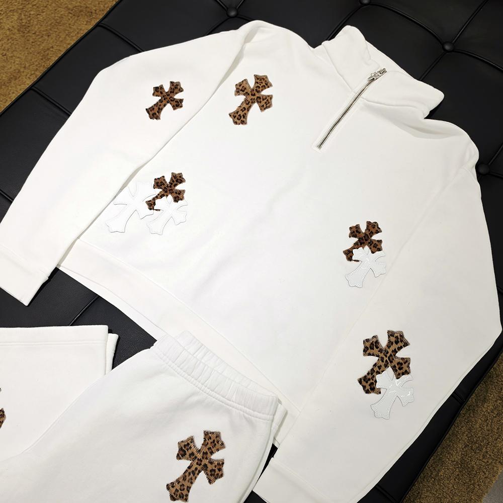 Chrome Hearts Paperjam Patch Half Zip Sweatshirt White