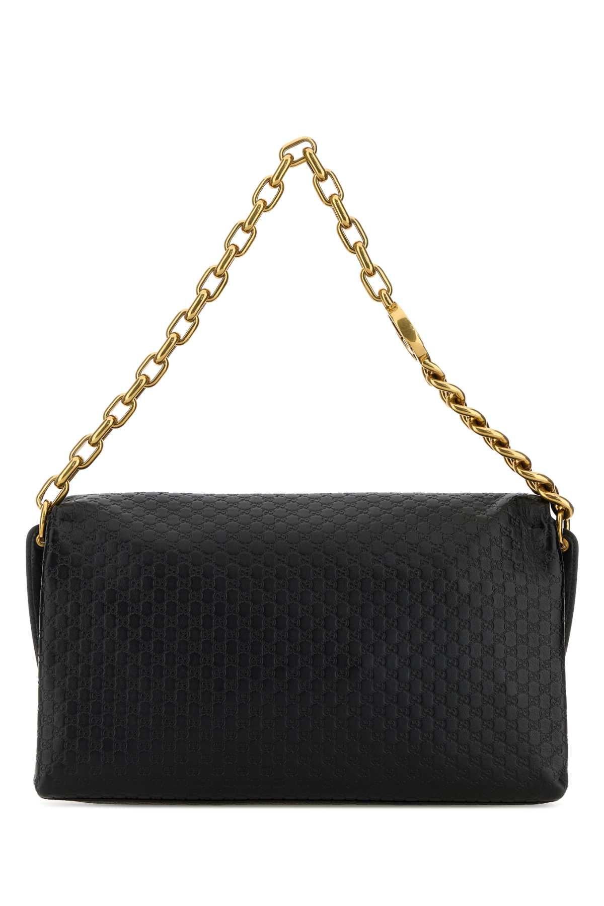 GUCCI Black Leather Shoulder Bag