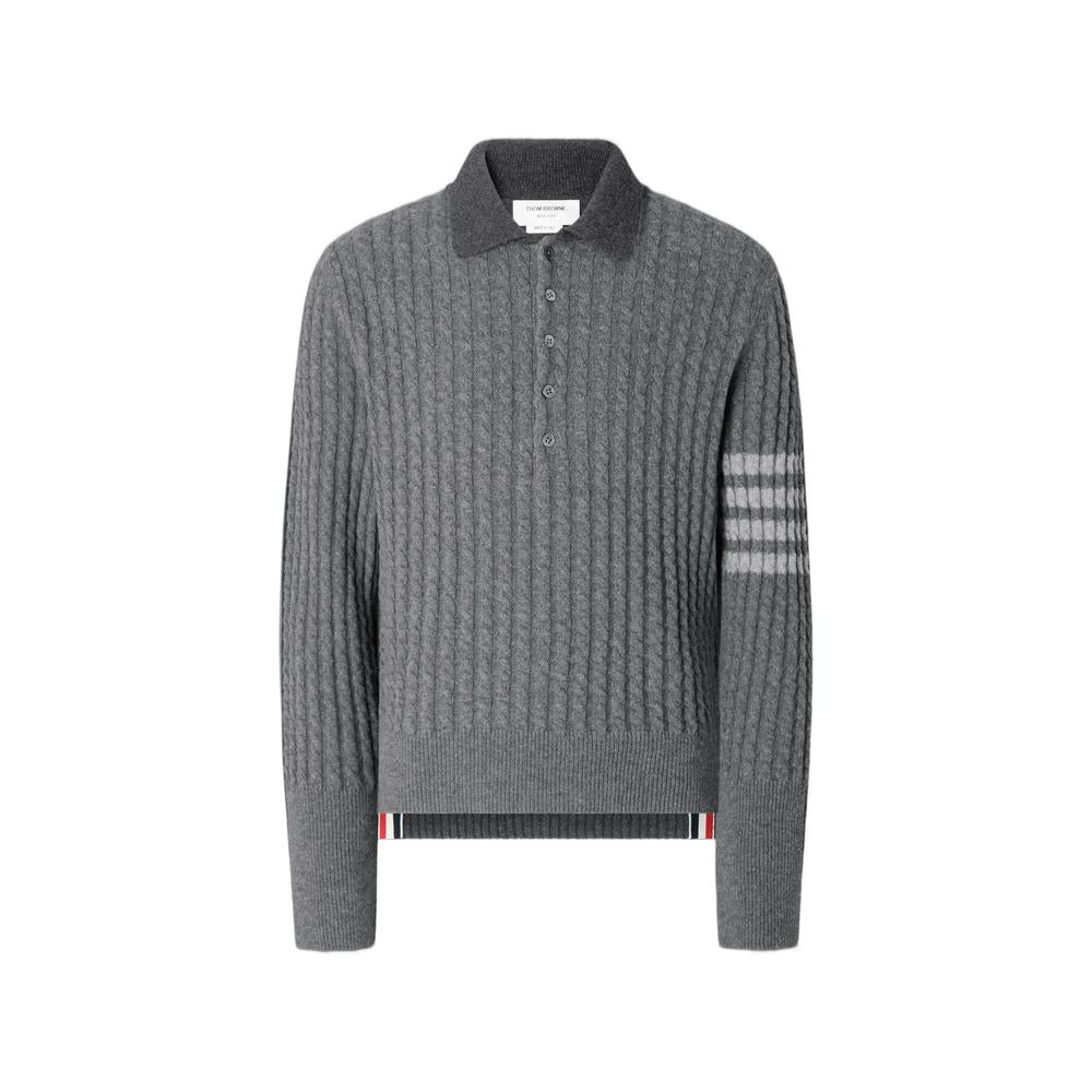 THOM BROWNE Gray Wool Turtleneck Sweater for Men