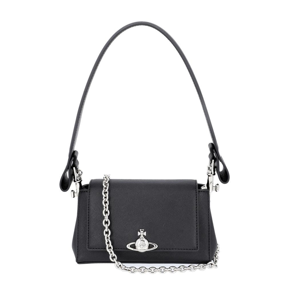 Vivienne Westwood Hazel Vegan Bio-Green Saffiano Small Chain Shoulder Bag