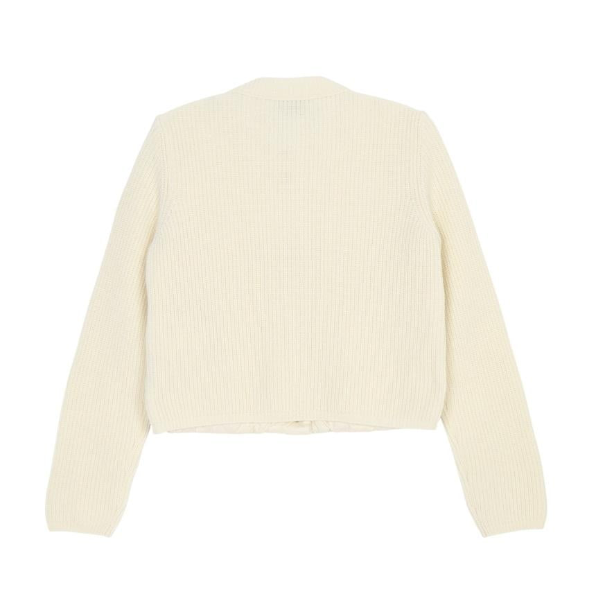 Moncler Kids Padded Cardigan White Knit Women’s