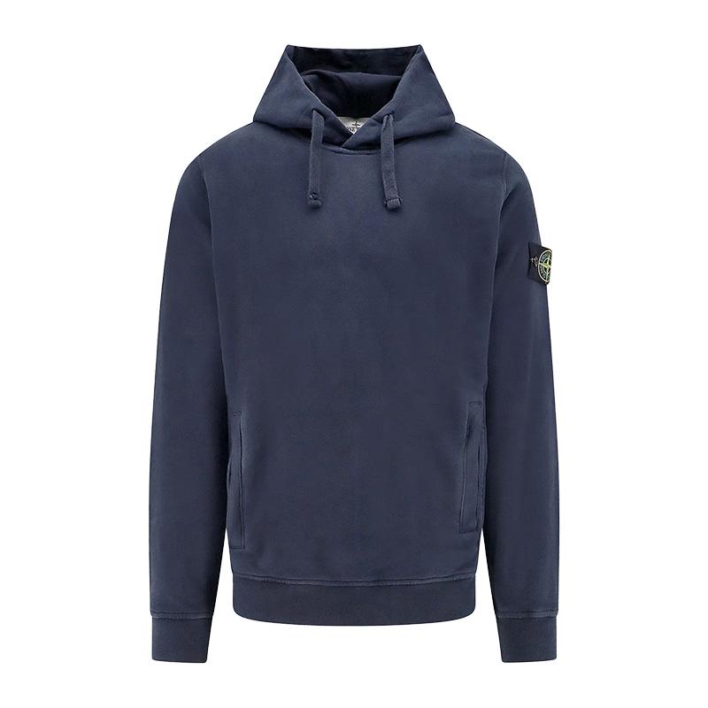 STONE ISLAND Navy Badge Patch Hooded Sweatshirt 811560820 V0020