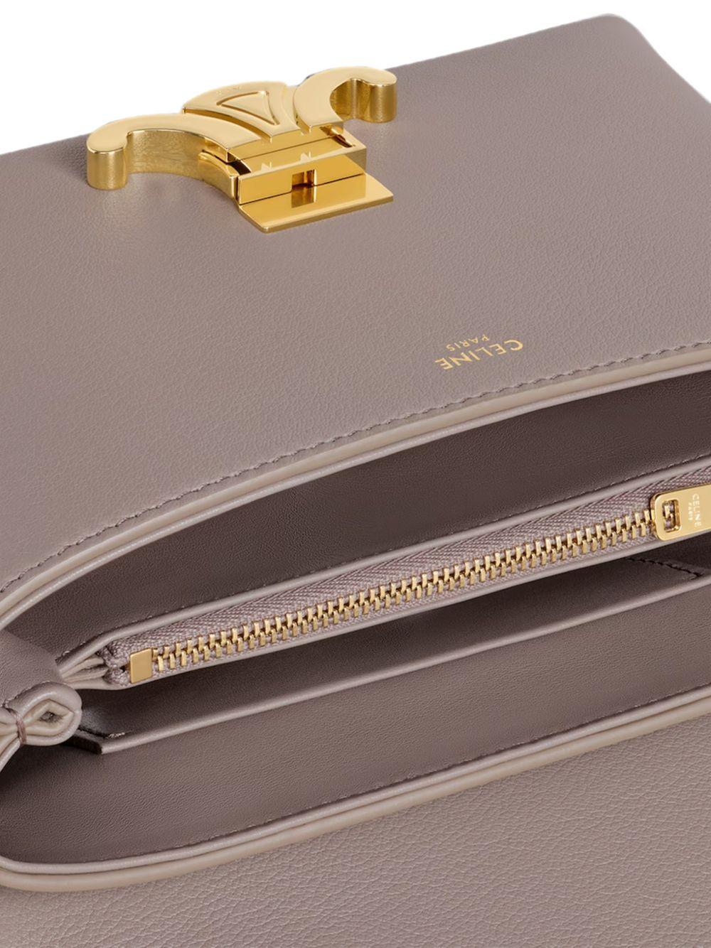 CELINE Black Leather Shoulder Bag