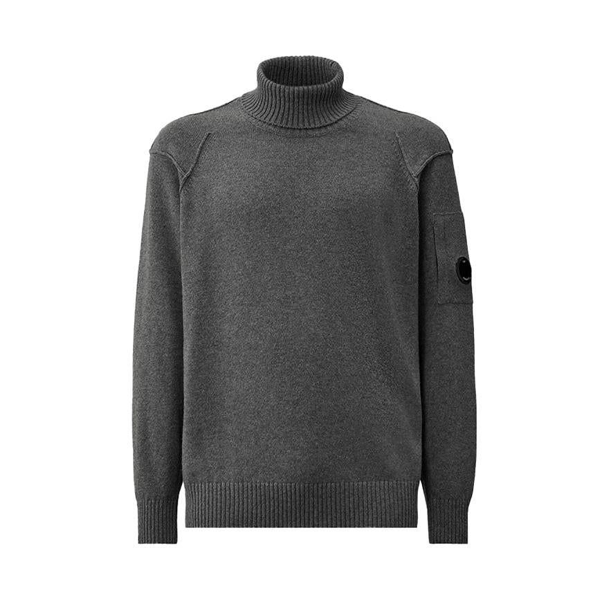 CP Company Men’s GRS Lambswool Turtleneck Sweater Gray