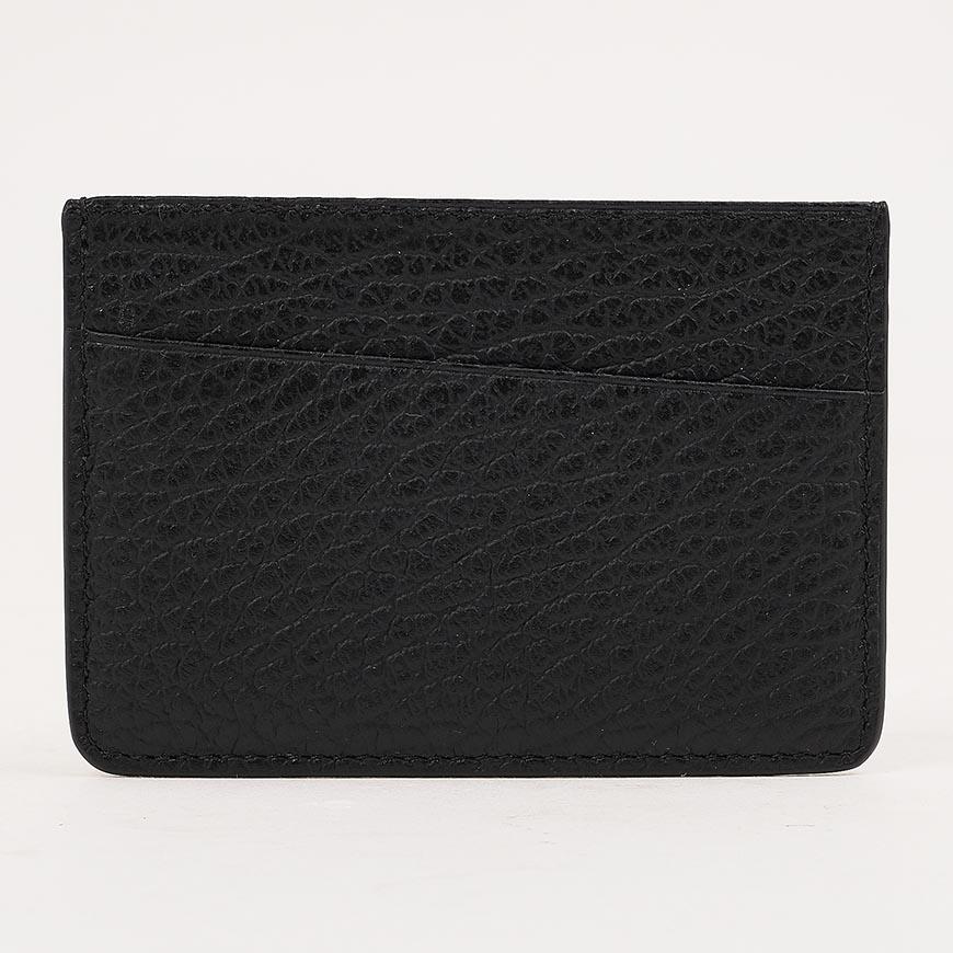 Maison Margiela Unisex Four-Stitch Leather Card Holder Black