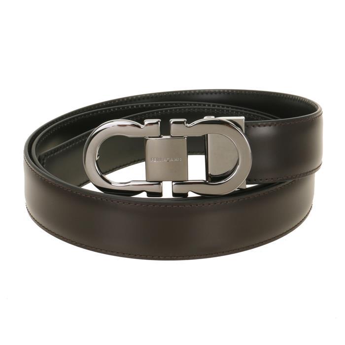 Ferragamo Gancini Reversible Leather Belt Black/Brown Men’s