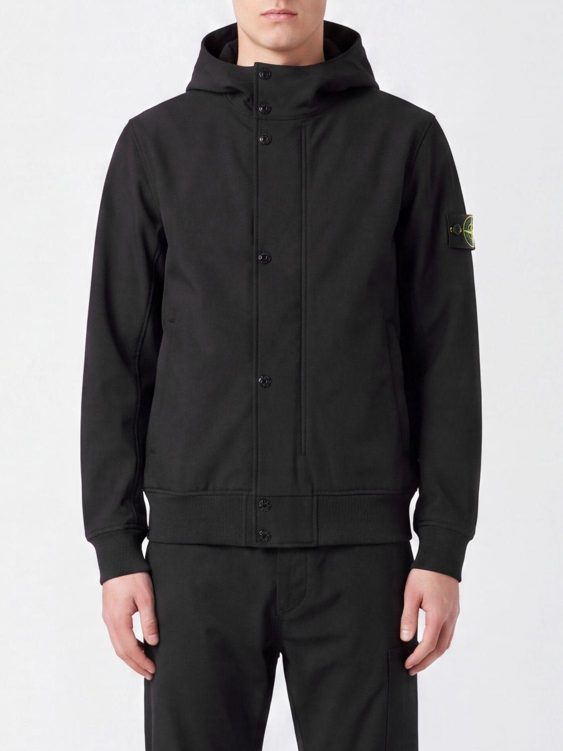 STONE ISLAND Black Nylon Bomber Jacket for Men