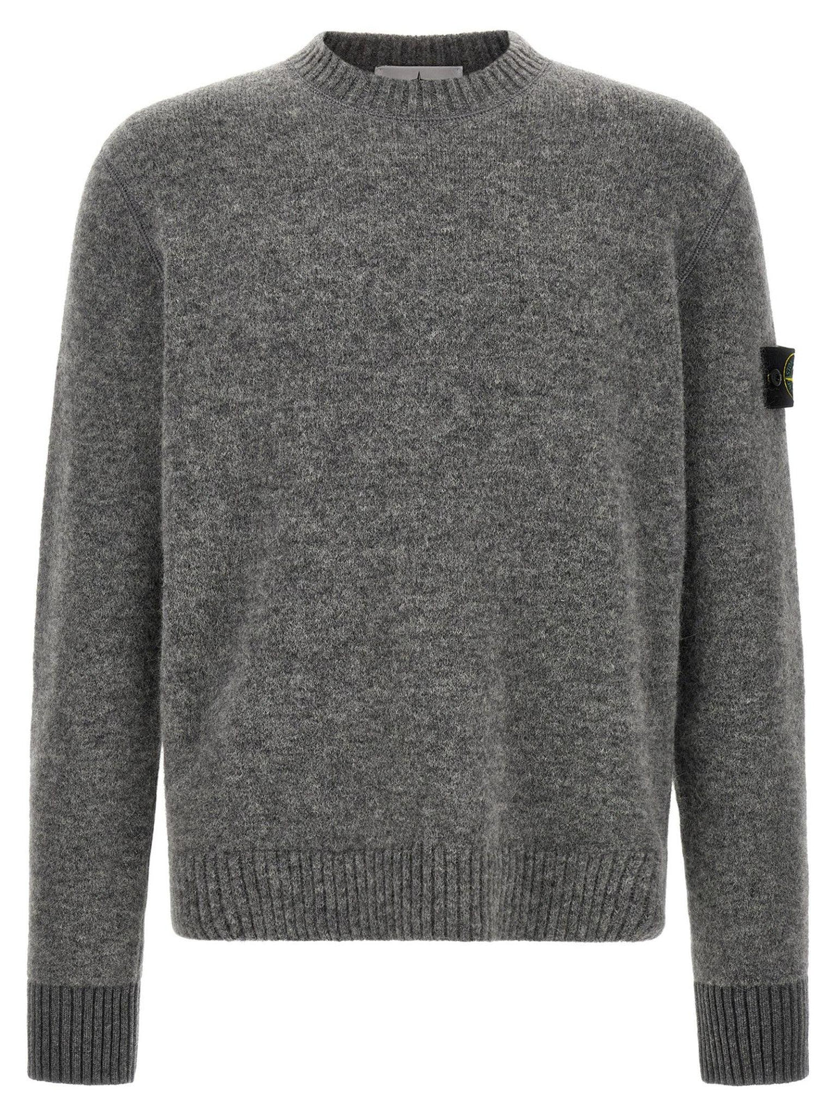 STONE ISLAND Navy Wool Round Neck Knit Sweater for Men