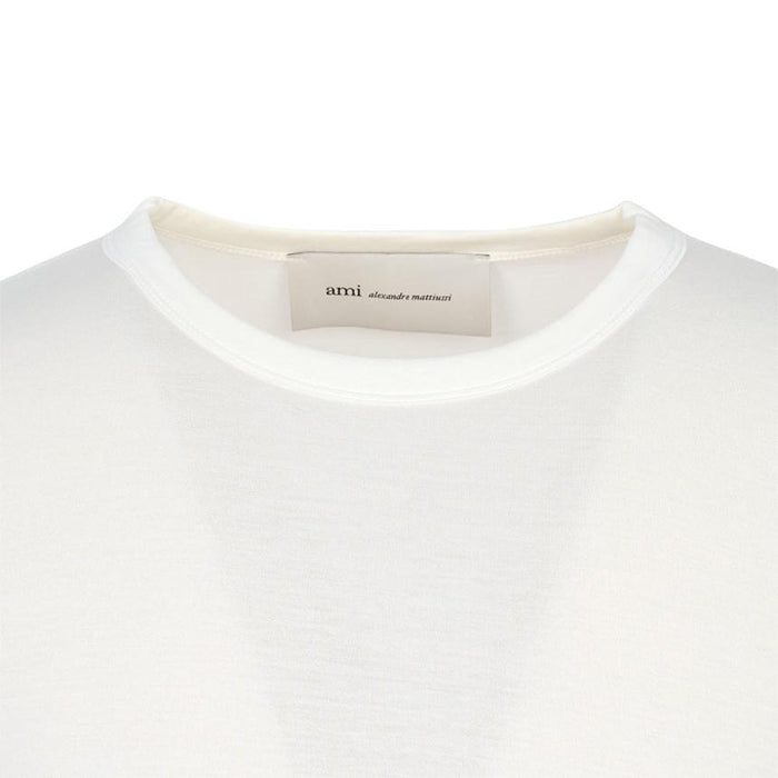 AMI Men’s Short Sleeve T-Shirt Ivory Cotton Tee