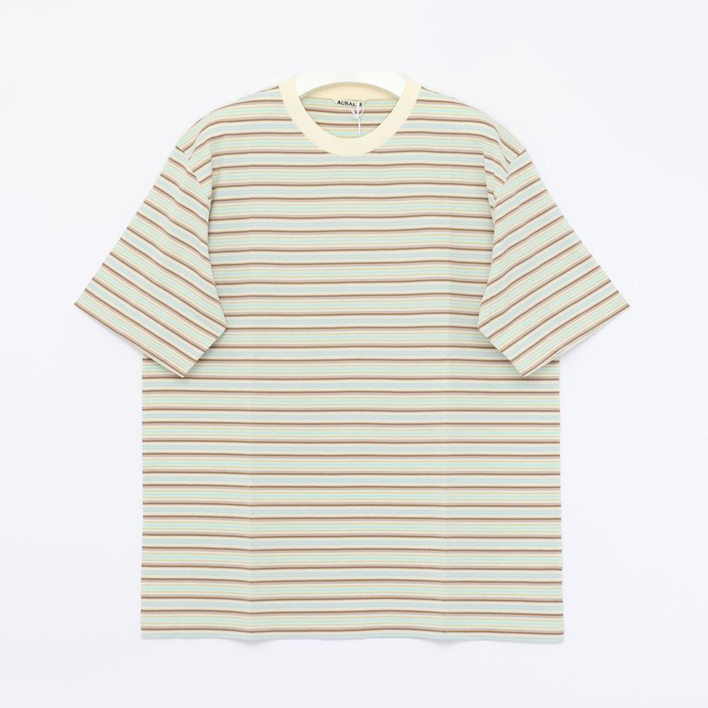 AURALEE Gradient Stripe Jersey Short Sleeve Men’s T-S A26ST02GJ FADE MINT STRIPE