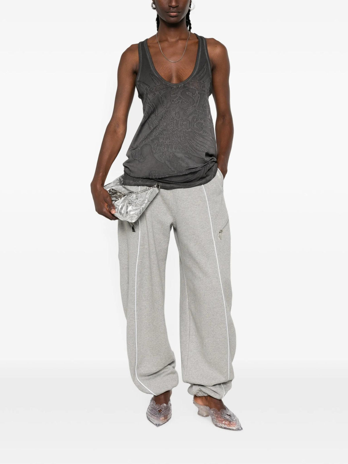 DIESEL Cotton Tank Top Sleeveless Shirt White