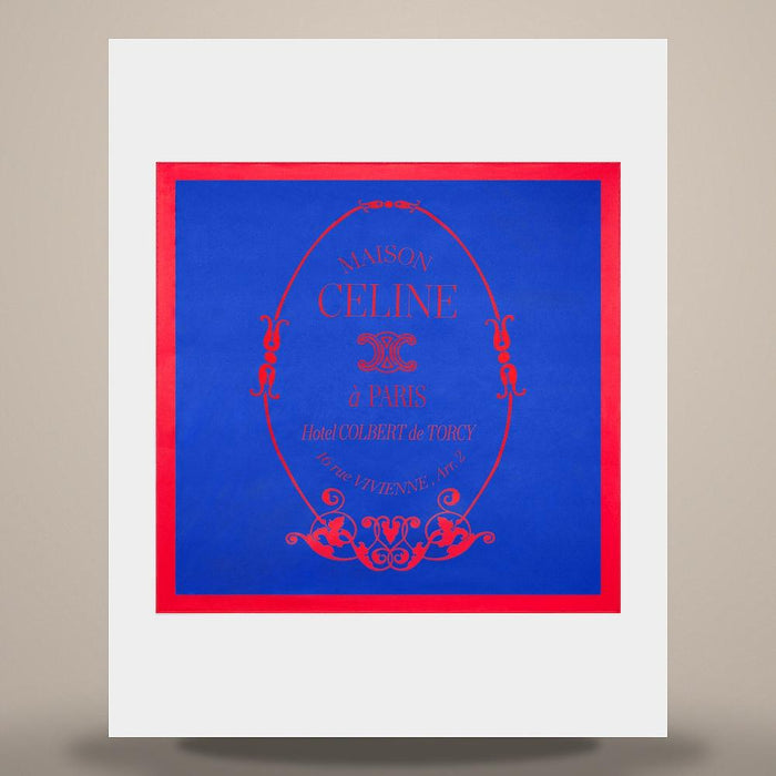 CELINE Square Blazon Colbert Silk Twill Scarf Red Blue 2AW905A33 27ZZ