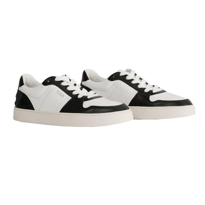 Tods White Black Logo Panel Low-Top Sneakers XXM04L0IF80 OPX 0002