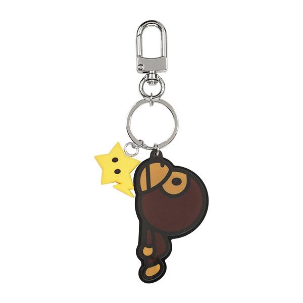 BAPE Brown Baby Milo Acrylic Keyring Unisex Accessory 002GDM303006K BROWN