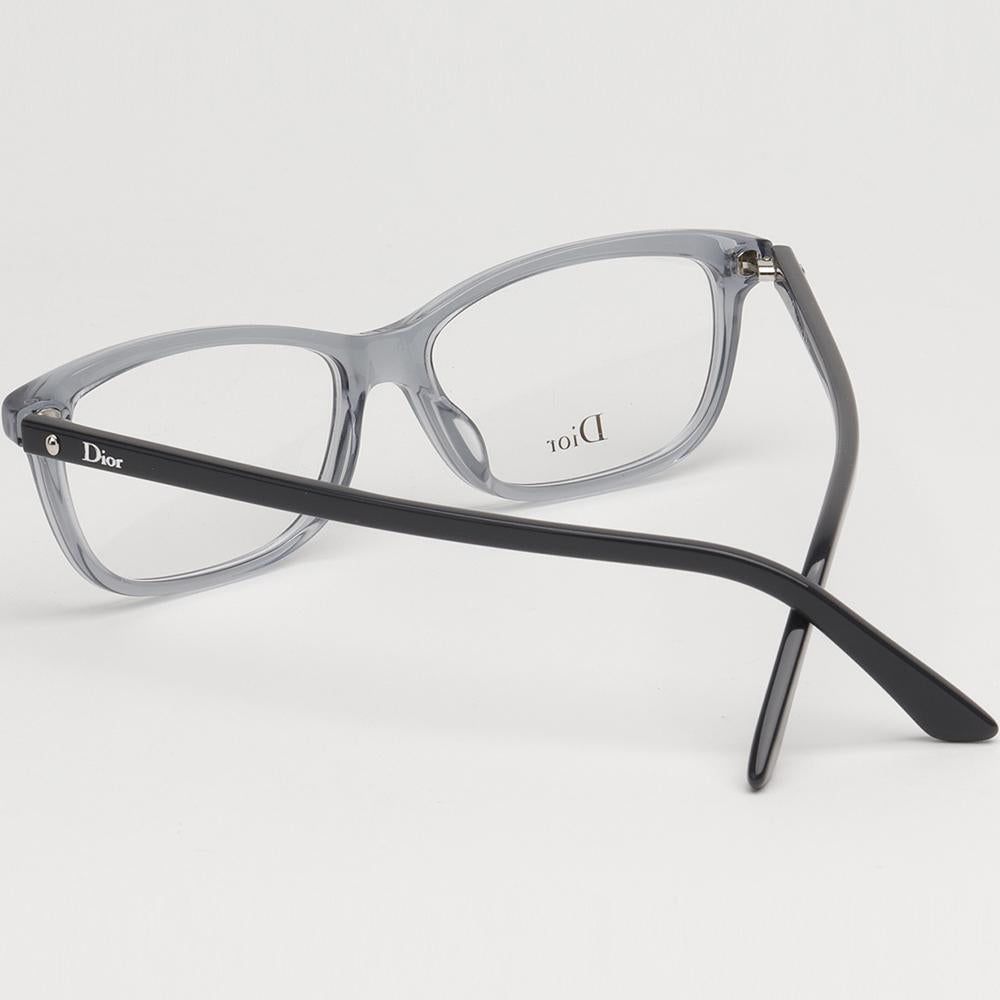 DIOR Gray Transparent Acetate Eyeglasses Frames Unisex MONTAIGNE56 KB7