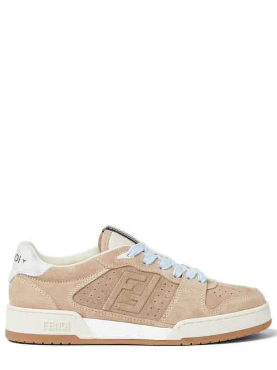 FENDI Beige Leather Low-Top Sneakers