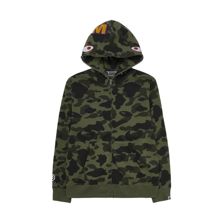 BAPE First Camo Shark Full Zip Hoodie Army Green