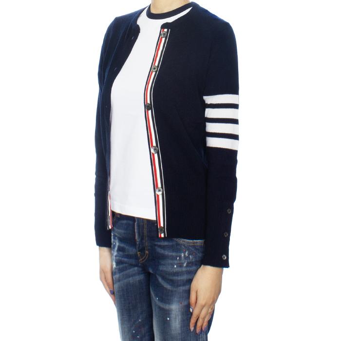 THOM BROWNE Women’s Cashmere Diagonal Stripe Crewneck Cardigan