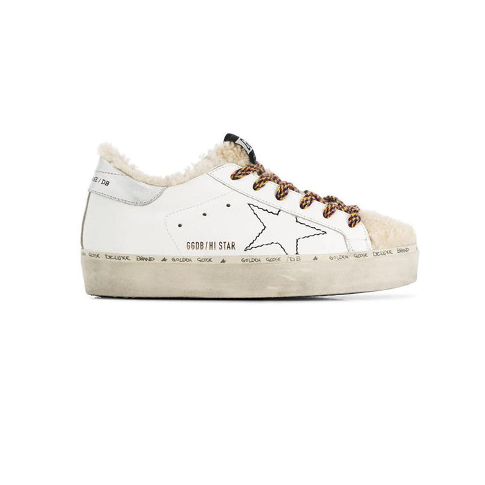 GOLDEN GOOSE Stitch High Star Shearling Low-Top Sneakers