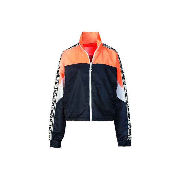 Opening Ceremony Cropped Nylon Jacket Navy/Neon Orange