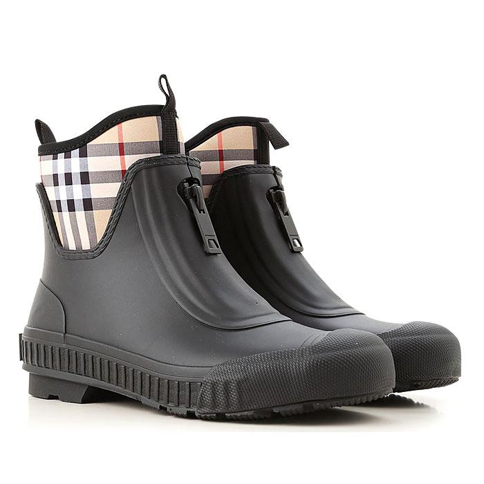 BURBERRY Vintage Check Neoprene Rubber Women's Rain Boots