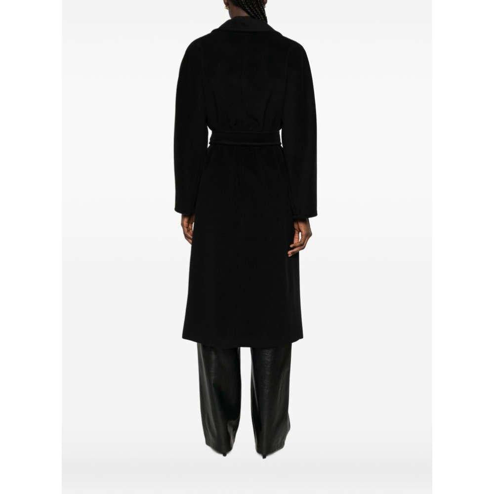 Max Mara Madame 101801 Icon Black Wool Blend Belted Women’s Coat