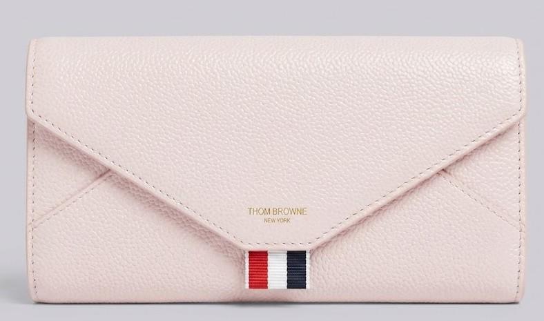 THOM BROWNE Pebble Grain Leather Envelope Long Wallet