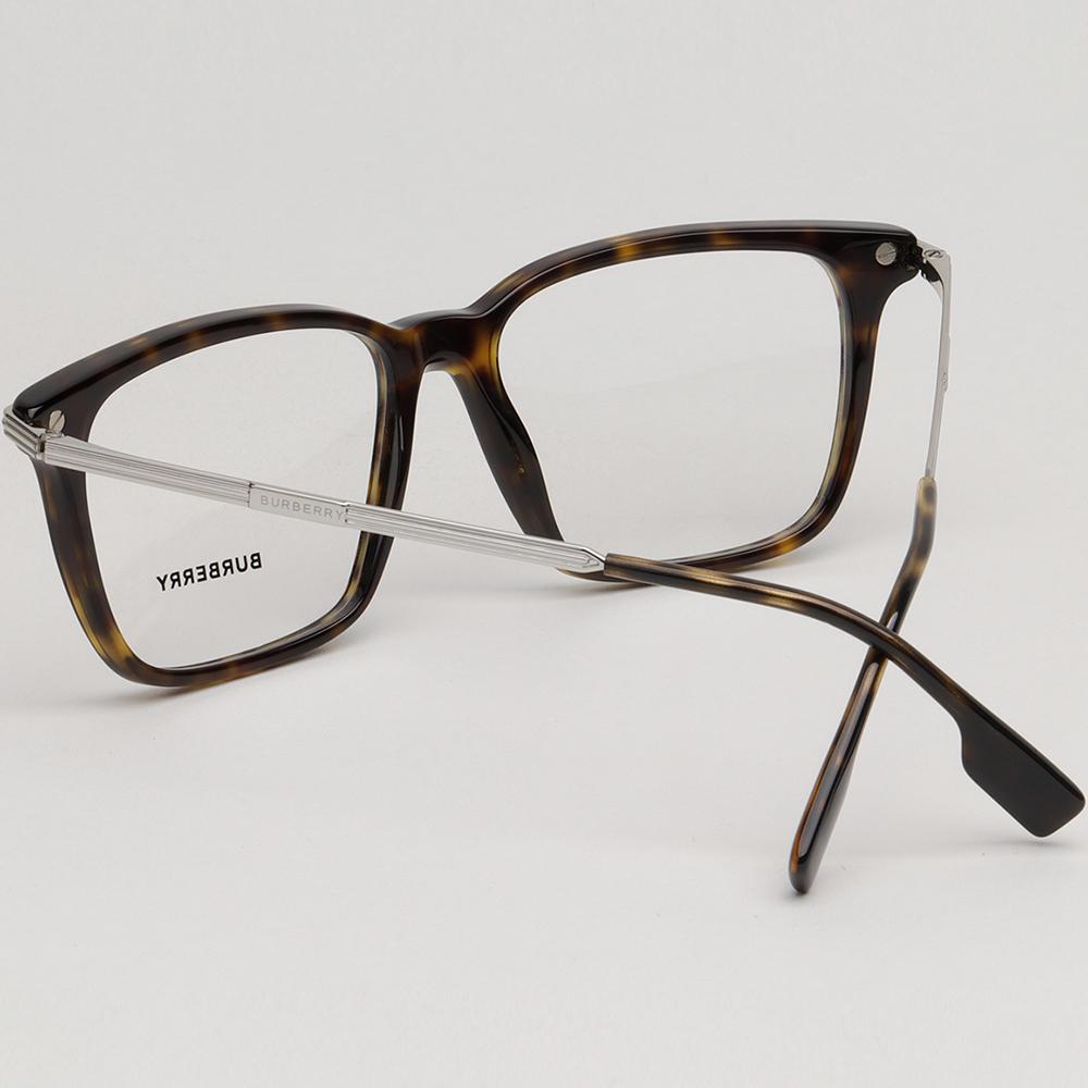 BURBERRY Dark Havana Square Acetate Eyeglass Frames