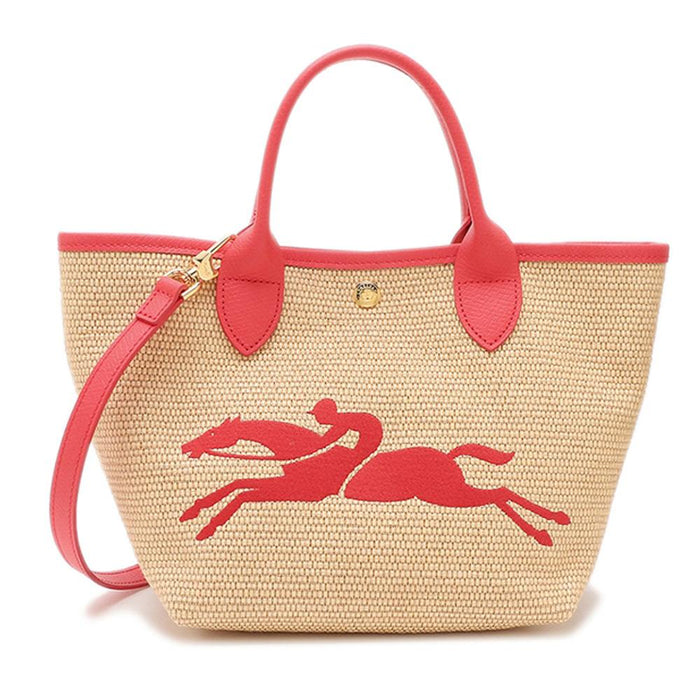 Longchamp Le Paniers Pliage S Tote Bag Beige Canvas Leather