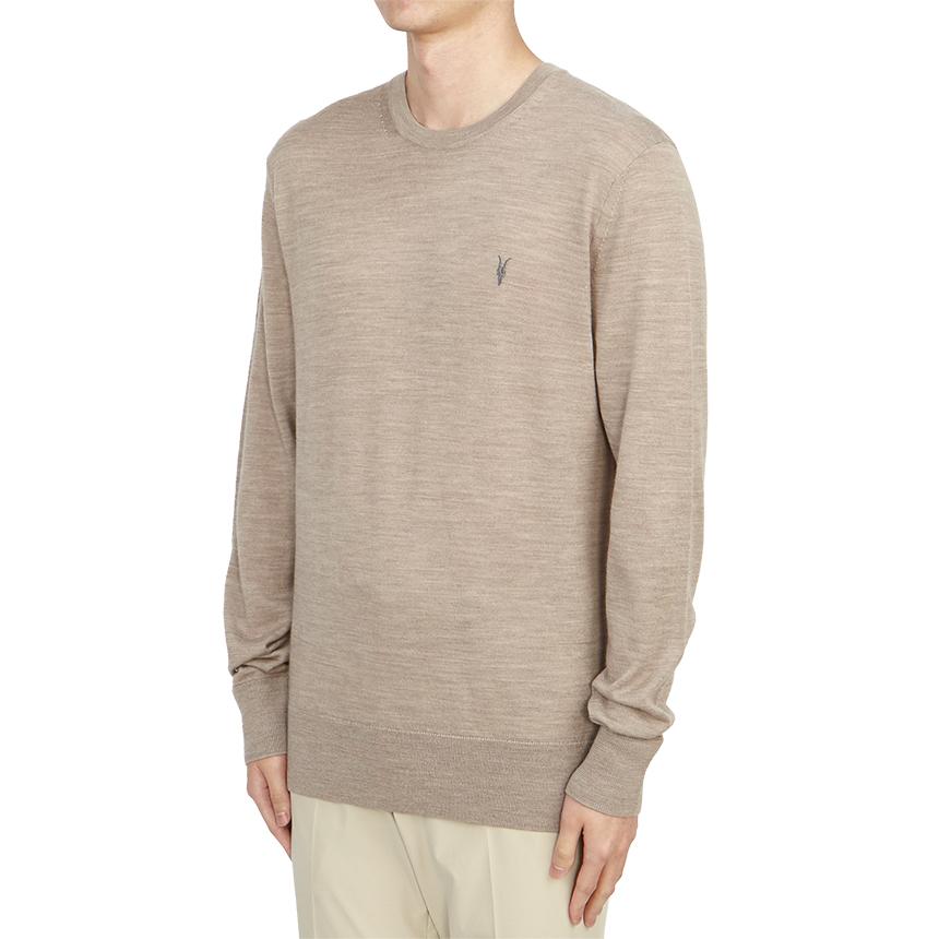 ALLSAINTS Men’s Crewneck Knit Sweater MK129D STONE TAUPE MARL