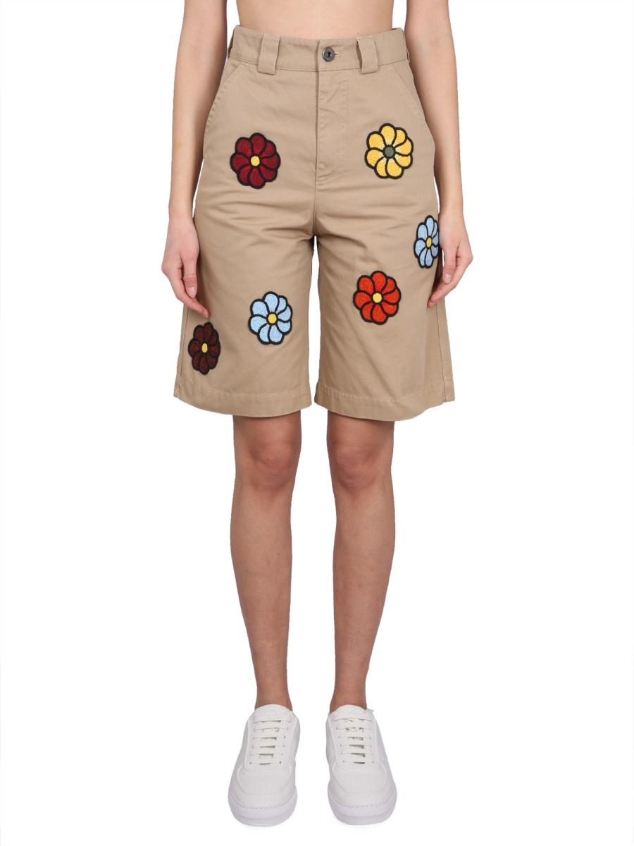 Moncler Black Cotton Logo Trim Short Shorts