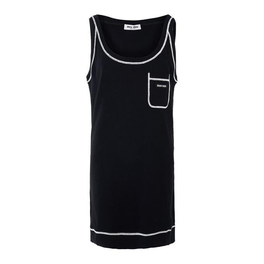 Miu Miu Scoop Neck Cotton Tank Maxi Dress