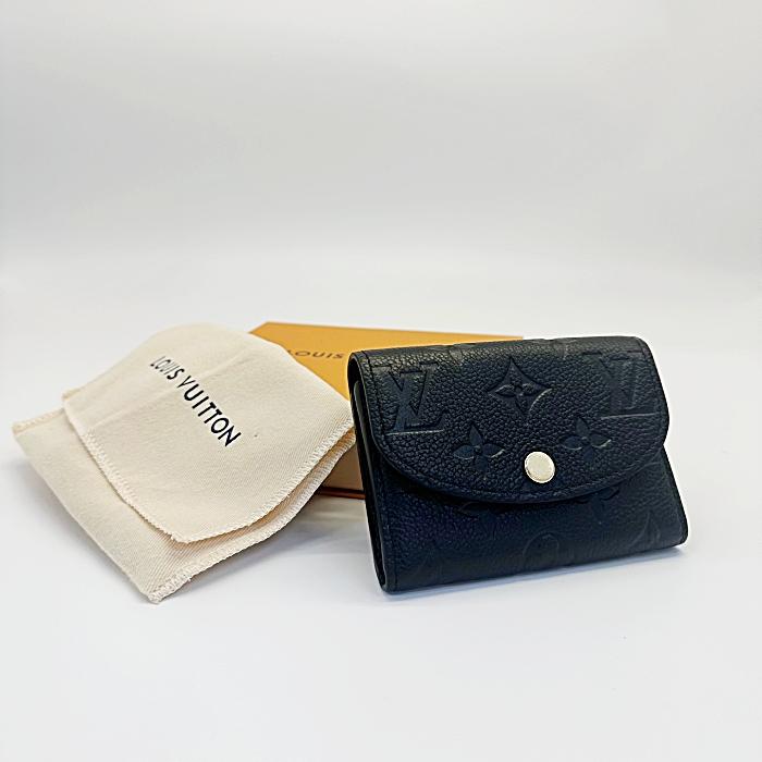 Louis Vuitton Calfskin Rosalie Coin Purse Black Pink Wallet
