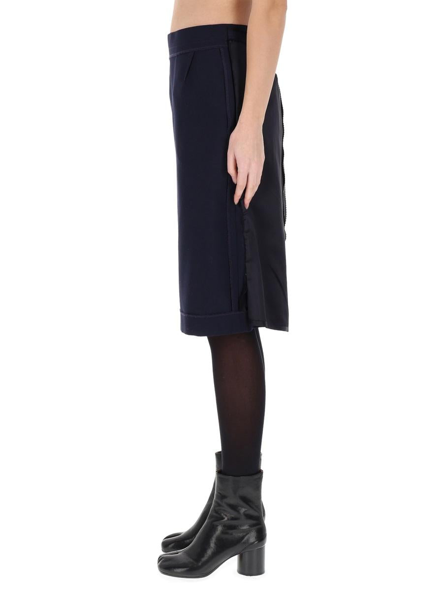 Maison Margiela Black Wool-Blend Midi Skirt