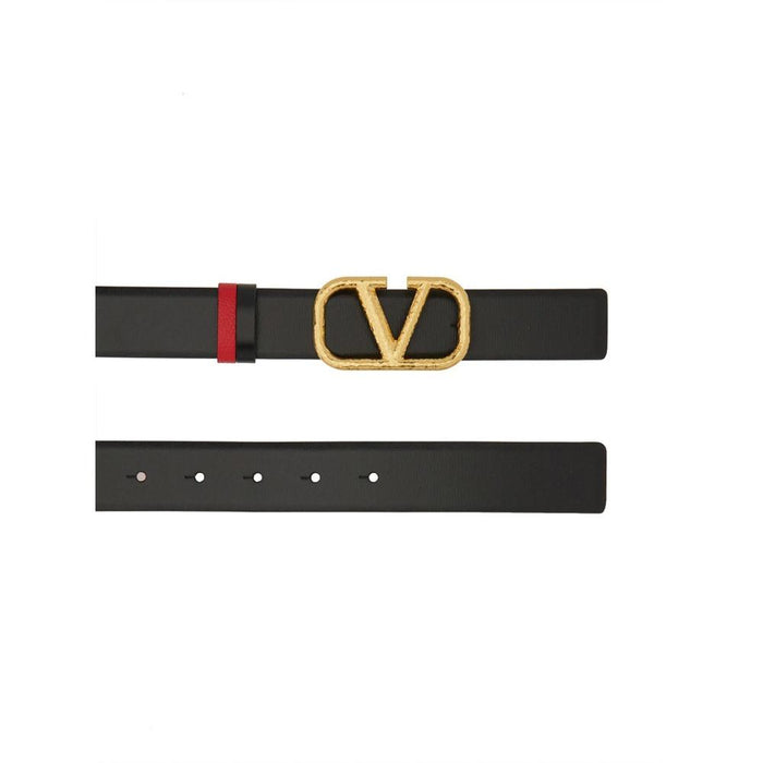 VALENTINO V Logo Reversible Leather Belt for Women