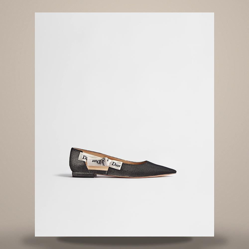 DIOR J’Adior Ballet Flats Black Technical Fabric Shoes KDF156NVA S900
