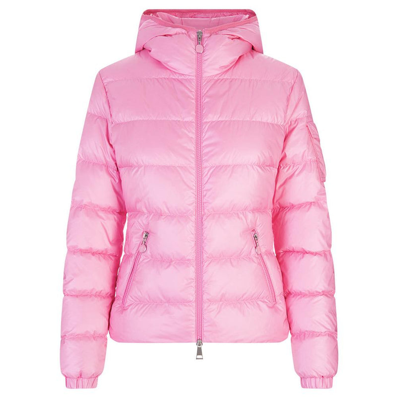 Moncler Gloss Logo Hooded Down Puffer Jacket