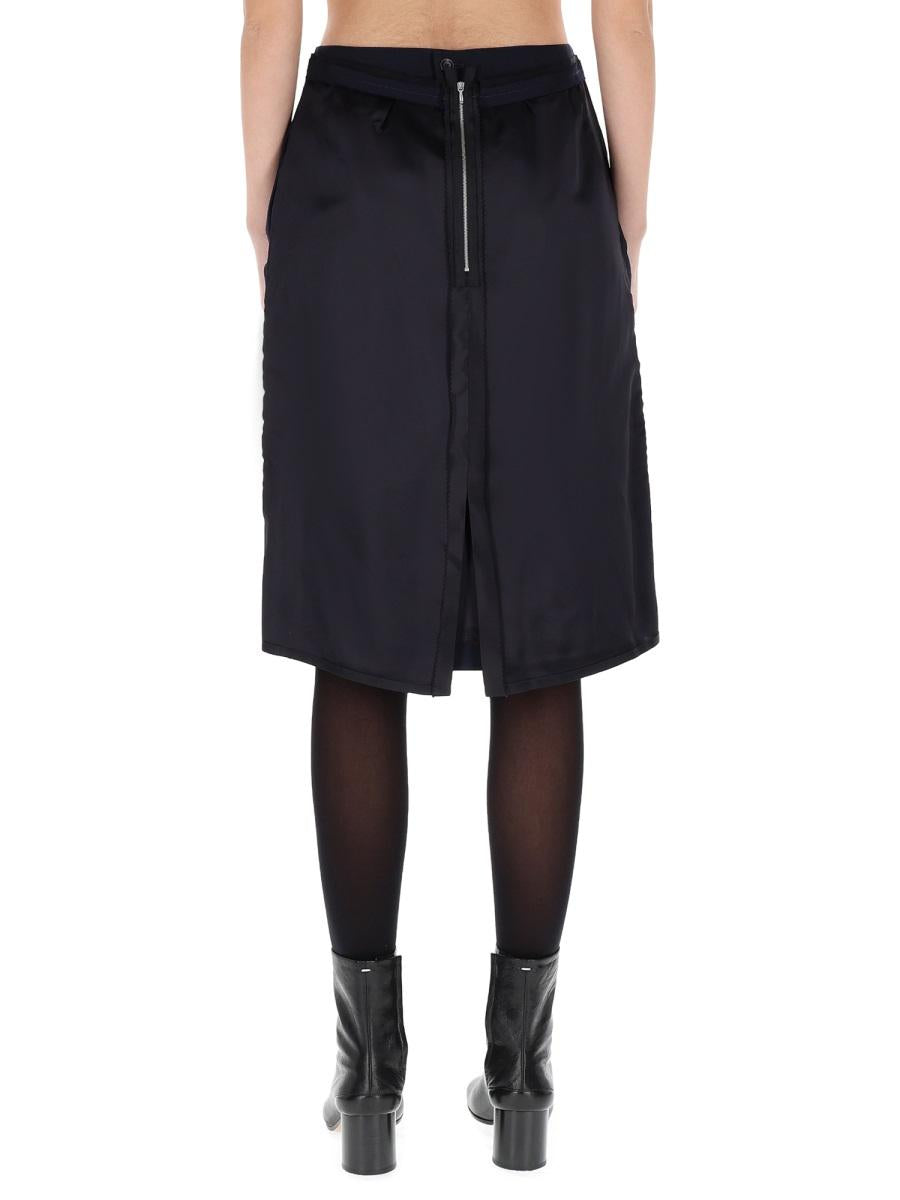 Maison Margiela Black Wool-Blend Midi Skirt