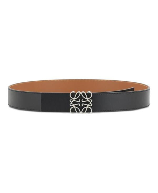 LOEWE Reversible Anagram Leather Belt Black/Brown E821 Z20 X02