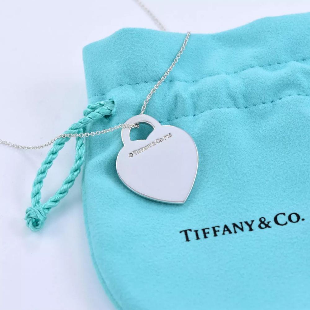 Tiffany & Co 925 Sterling Silver I Love You Note Pendant Necklace