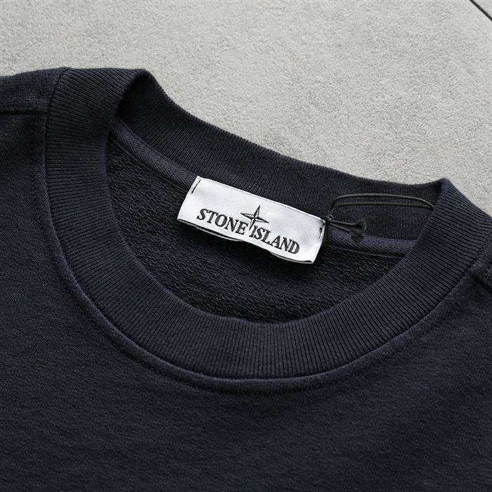 STONE ISLAND Old Effect Malfile Fleece Crewneck Sweatshirt