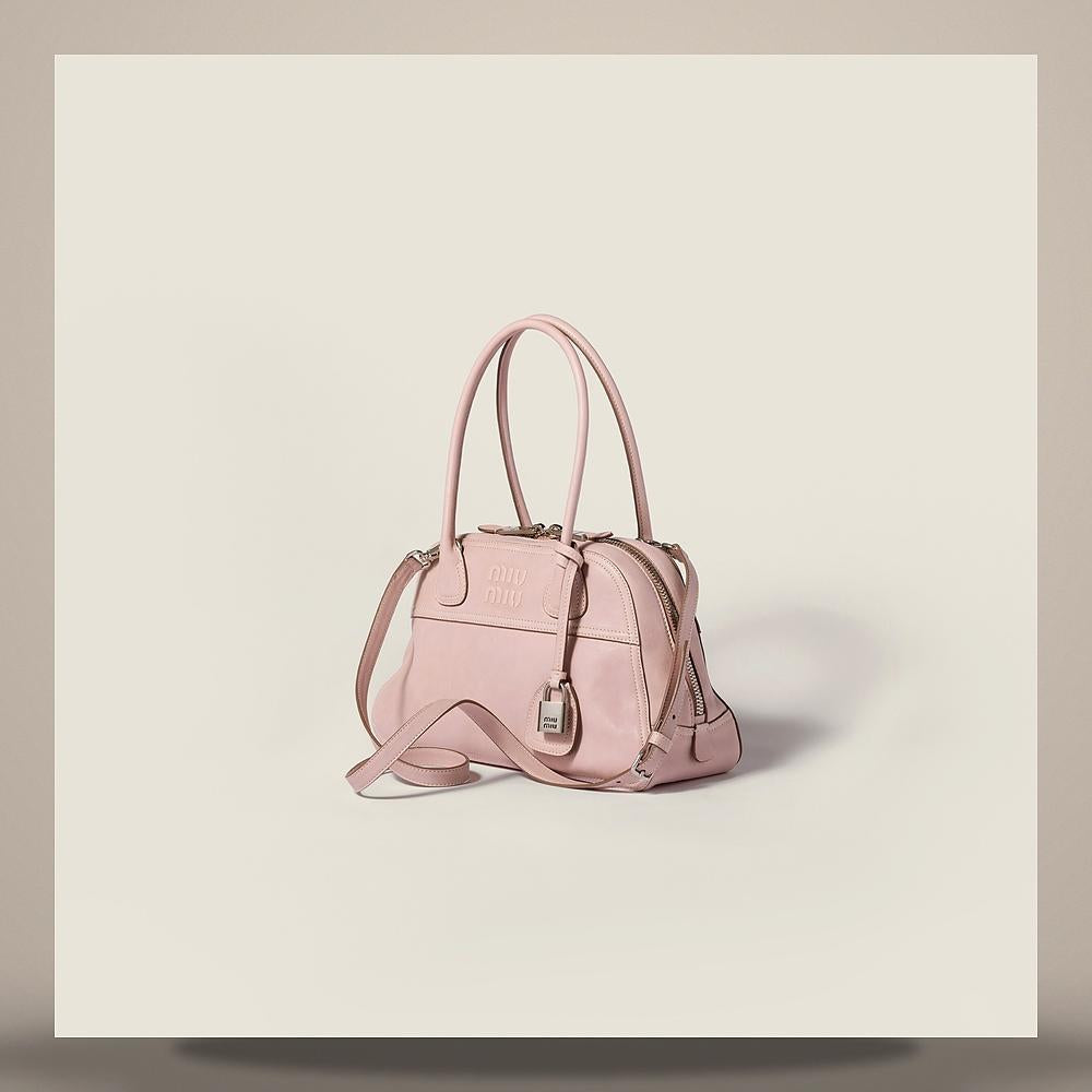 Miu Miu Matelassé Nappa Leather Shoulder Bag Blue 5BB199 2BBL F0D91